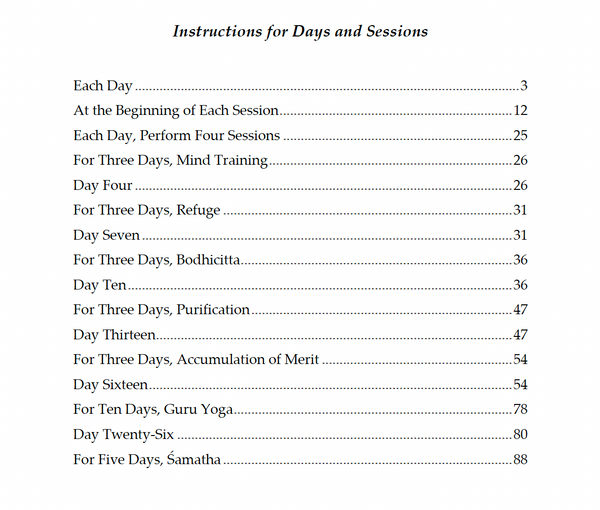 Chetsun Nyingtig One-Month Retreat Manual ~ Practice Text